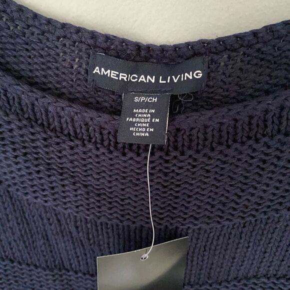 American Living Women’s Knit Round Neck Fringe Cap Sleeve Sweater size S - Picture 2 of 3